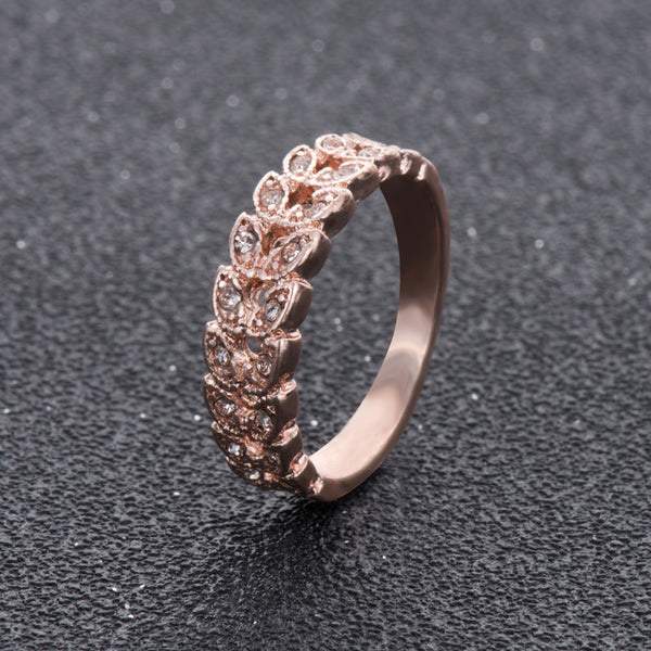 Womens - Exclusive MeyliffK Rose Gold Swiss Leaf Ring [FREE]